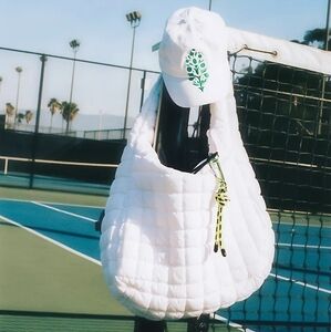 FP Movemet Optic White Quilted Carryall Tote Shoulder Bag Free People Ivory Hobo